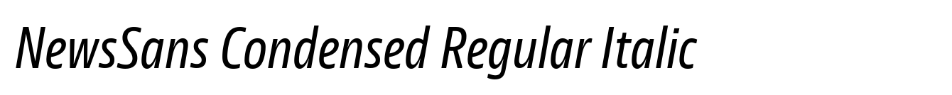 NewsSans Condensed Regular Italic image